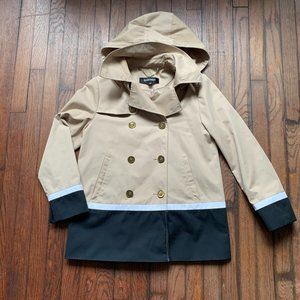 ELLEN TRACY Vintage Raincoat | Black and Tan | Size PP XS Petite